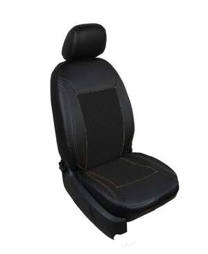 Чехлы «ATOM LEATHER РОМБ» черный/черный/бежевый 11149