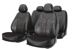 Чехлы  «MUSTANG» черный/черный/красный 10031