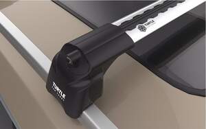 Багажные поперечины TURTLE AIR 2 на интегриров.рейлинги BMW X5 (E70) 2006-2013, серебристые