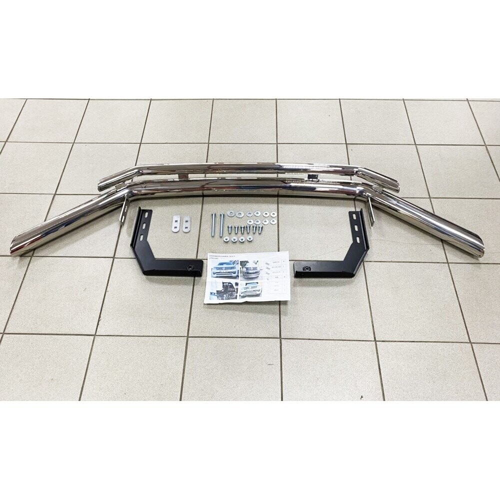 Защита переднего бампера TOYOA HIGHLANDER (2014-н.в.) труба двойная овальная d76/75"42 Защита переднего бампера TOYOA HIGHLANDER (2014-н.в.) труба двойная овальная d76/75"42