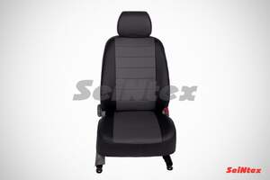 Чехлы Seintex из экокожи для сидений Hyundai Solaris II SD (2017-н.в.)(зад. сид. 60/40) черно-серые