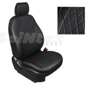 Чехлы Seintex Ромб из экокожи для сидений NISSAN X-Trail 2007-2014 черные