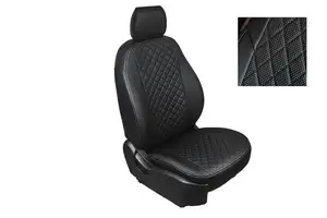 Чехлы Seintex Ромб из экокожи для сидений VW Tiguan II (2017-…) со столиками черные