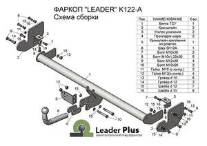 Фаркоп «Лидер-плюс» для KIA SOUL 2014-...
