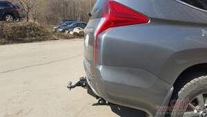 Быстросъемный фаркоп «Бизон» профиль 50х50 для Mitsubishi Pajero Sport III 2015-н.в.