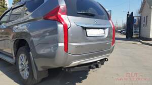 Быстросъемный фаркоп «Бизон» профиль 50х50 для Mitsubishi Pajero Sport III 2015-н.в.