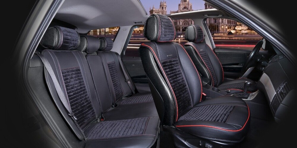 Комплект Накидок «MADRID PLUS» черный/черный/красный/красный 22263 Комплект Накидок «MADRID PLUS» черный/черный/красный/красный 22263