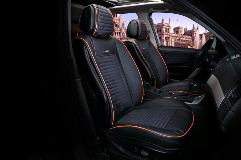 Накидки передние «MADRID» черный/черный/оранжевый/оранжевый 21885 Накидки передние «MADRID» черный/черный/оранжевый/оранжевый 21885