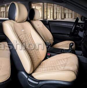 Накидки передние экокожа/замша «STALKER» бежевый/бежевый/бежевый 21050