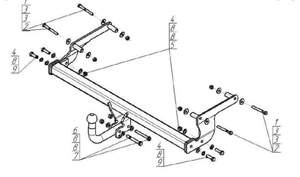 Фаркоп «Motodor» Renault Logan седан 2004-2016, Dacia Logan седан 2004-2016 Фаркоп «Motodor» Renault Logan седан 2004-2016, Dacia Logan седан 2004-2016