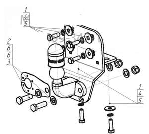 Фаркоп «Motodor» Toyota Land Cruiser Prado J120 2002-2009 Фаркоп «Motodor» Toyota Land Cruiser Prado J120 2002-2009