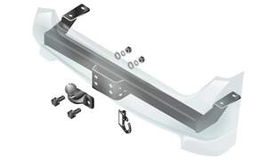 Фаркоп «Motodor» и нержавеющей накладкой Toyota Land Cruiser 200 2007-2021 фланцевое крепление шара