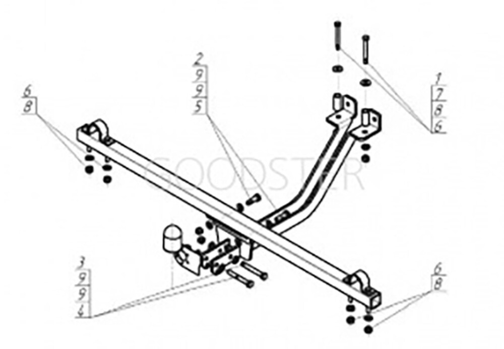 Фаркоп «Motodor» Лада Нива 4x4 Urban 2014-2020, Lada Niva Legend Urban 2020- крепление шара на двух болтах Фаркоп «Motodor» Лада Нива 4x4 Urban 2014-2020, Lada Niva Legend Urban 2020- крепление шара на двух болтах