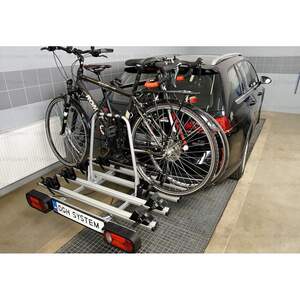 Платформа для 4-х велосипедов на фаркоп AMOS GIRO 4, алюминий/цвет серебристый