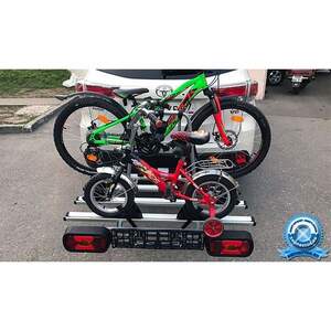 Платформа для 4-х велосипедов на фаркоп AMOS GIRO 4, алюминий/цвет серебристый