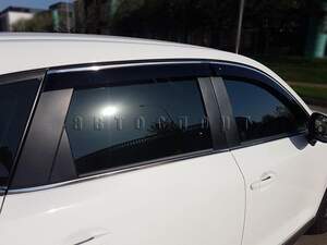 Дефлекторы окон накладные MITSUBISHI L200 (2015-) «КОБРА Тюнинг» хром.молдинг