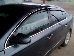 Дефлекторы окон накладные MITSUBISHI L200 (2015-) «КОБРА Тюнинг» хром.молдинг