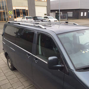 Рейлинги «CROWN» продольные FORD TRANSIT/TOURNEO CUSTOM 2012-н.в. дл.база silver