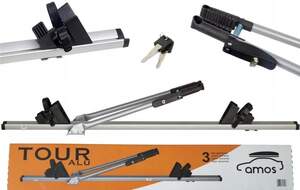 Крепление велосипедное AMOS TOUR AL на автомобильный багажник, алюминий/цвет серебристый