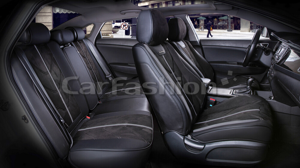 Комплект каркасных чехлов 5D «START PLUS» черный/черный/т.серый 22137 Комплект каркасных чехлов 5D «START PLUS» черный/черный/т.серый 22137