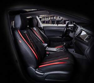 Каркасные чехлы фронт 5D «START» черный/черный/красный 21069