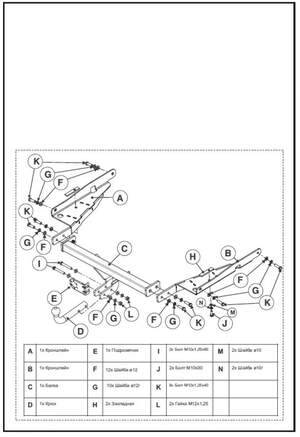Фаркоп Mazda CX-9 2017- съемное крепление шара на двух болтах Фаркоп Mazda CX-9 2017- съемное крепление шара на двух болтах