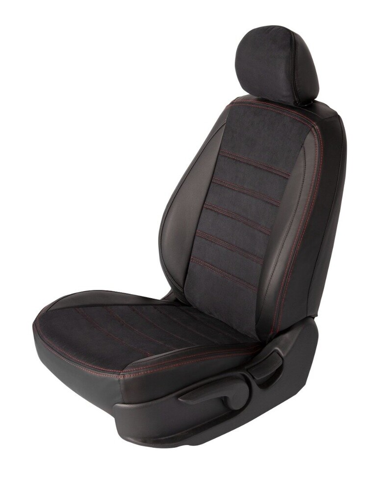 Чехлы HYUNDAI Solaris (2017-н.в.) Sed MAXIMAL ROMB Эко черный/ шов красный (сплошной) Чехлы HYUNDAI Solaris (2017-н.в.) Sed MAXIMAL ROMB Эко черный/ шов красный (сплошной)