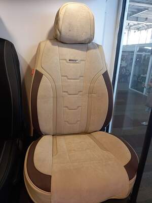 Комплект каркасных чехлов 5D «SMART PLUS» бежевый/бежевый/кофе 22267