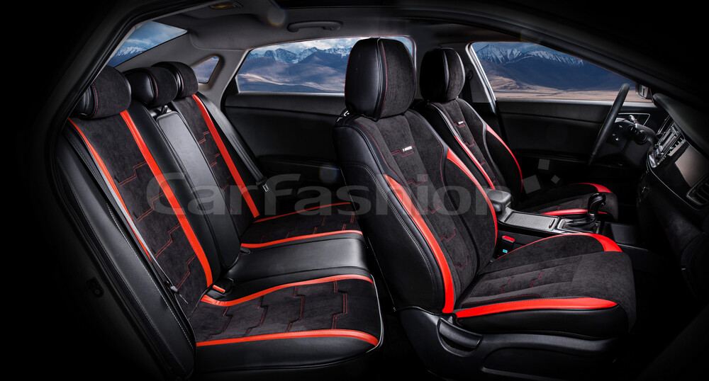 Комплект каркасных чехлов 5D «SMART PLUS» черный/черный/красный 22237 Комплект каркасных чехлов 5D «SMART PLUS» черный/черный/красный 22237