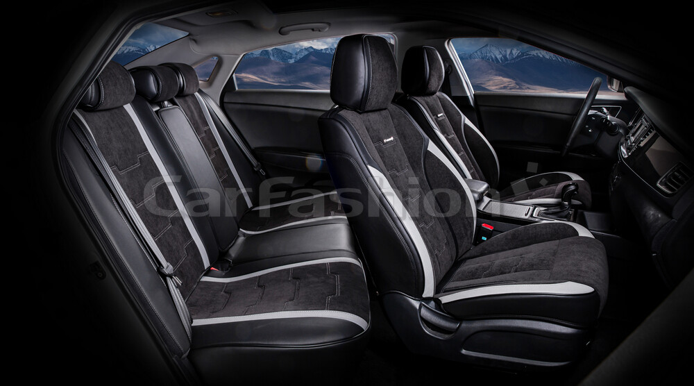 Комплект каркасных чехлов 5D «SMART PLUS» черный/черный/серый 22238 Комплект каркасных чехлов 5D «SMART PLUS» черный/черный/серый 22238