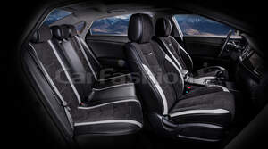 Комплект каркасных чехлов 5D «SMART PLUS» черный/черный/серый 22238