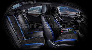 Комплект каркасных чехлов 5D «SMART PLUS» черный/черный/синий 22255