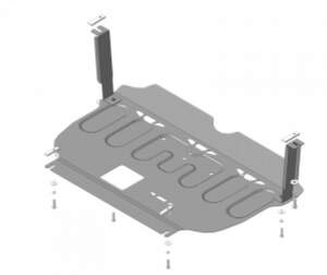 Защита MOTODOR усиленная картера двигателя, КПП (2 мм, сталь) для KIA Picanto (2017-н.в.)