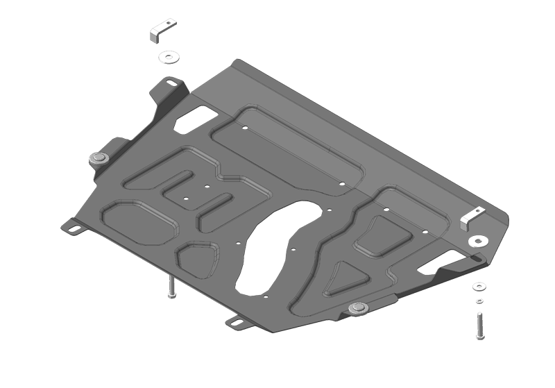 Усиленная защита картера двигателя, КПП (2 мм, сталь) для Toyota RAV4 (2013-2019) Усиленная защита картера двигателя, КПП (2 мм, сталь) для Toyota RAV4 (2013-2019)