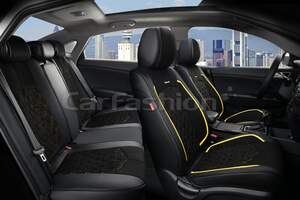 Комплект каркасных чехлов 5D «DIAMOND PLUS» черный/черный/желтый 27030