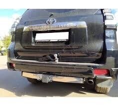Фаркоп с хромированной накладкой Toyota Land Cruiser Prado 2010-, Toyota Land Cruiser Prado 120 2002-2010 съемное крепление шара под американский квадрат