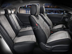 Комплект каркасных чехлов 5D «SHELL PLUS» черный/серый/черный 22520