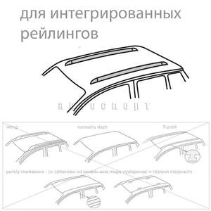 Багажник AMOS BOSS на интегриров.рейлинги HYUNDAI Polisade (2018-н.в.) (дуги аэро-крыло черные)