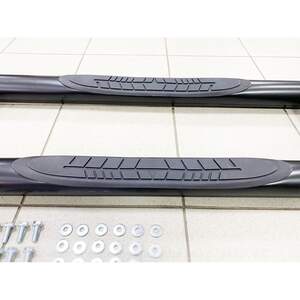 Пороги трубы с накладками d70 мм для TOYOTA HILUX 2015-н.в. черные