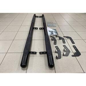 Пороги трубы с накладками d70 мм для TOYOTA HILUX 2015-н.в. черные