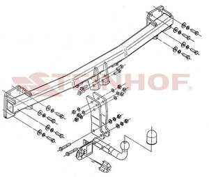 Фаркоп Volkswagen Touareg 2002-2010, 2010-2018, Porsche Cayenne 2002-2010, 2010-2017, Audi Q7, вкл. S-line 2006-2015 условно-съемное крепление шара