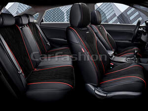 Комплект каркасных чехлов 5D «SYMBOL PLUS» черный/черный/красный 27251