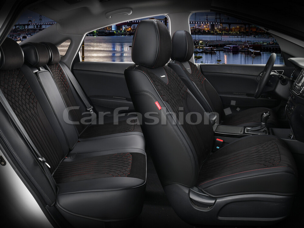 Комплект каркасных чехлов 5D «SHELL PLUS» черный/черный/красный 22513 Комплект каркасных чехлов 5D «SHELL PLUS» черный/черный/красный 22513