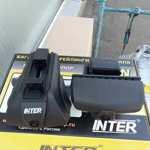 Багажник TITAN с замком на рейлинги  (аэро алюм.поперечины) от Inter