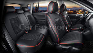 Комплект каркасных чехлов 5D «TITAN PLUS» черный/черный/красный/красный 27239 Комплект каркасных чехлов 5D «TITAN PLUS» черный/черный/красный/красный 27239