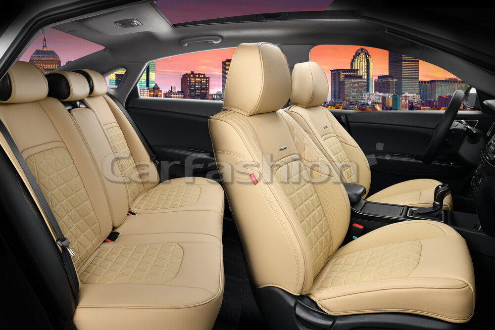 Комплект каркасных чехлов 5D из экокожи «BOOMERANG PLUS» бежевый/бежевый 27039 Комплект каркасных чехлов 5D из экокожи «BOOMERANG PLUS» бежевый/бежевый 27039