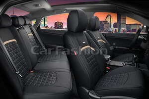 Комплект каркасных чехлов 5D из экокожи «BOOMERANG PLUS» бежевый/черный 27040