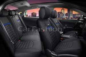 Комплект каркасных чехлов 5D из экокожи «BOOMERANG PLUS» синий/черный 27041