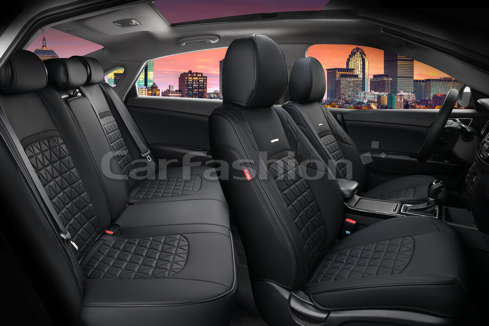 Комплект каркасных чехлов 5D из экокожи «BOOMERANG PLUS» черный/черный 27042 Комплект каркасных чехлов 5D из экокожи «BOOMERANG PLUS» черный/черный 27042