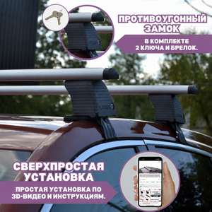 Универсальная багажная система ASAF креп.за двер.проемы с черными аэро. поперечинами